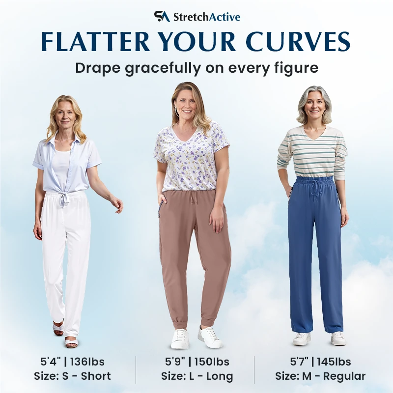 Aprilcharm - Women's Ultra Soft Stretch Perfect Drape Casual Pants